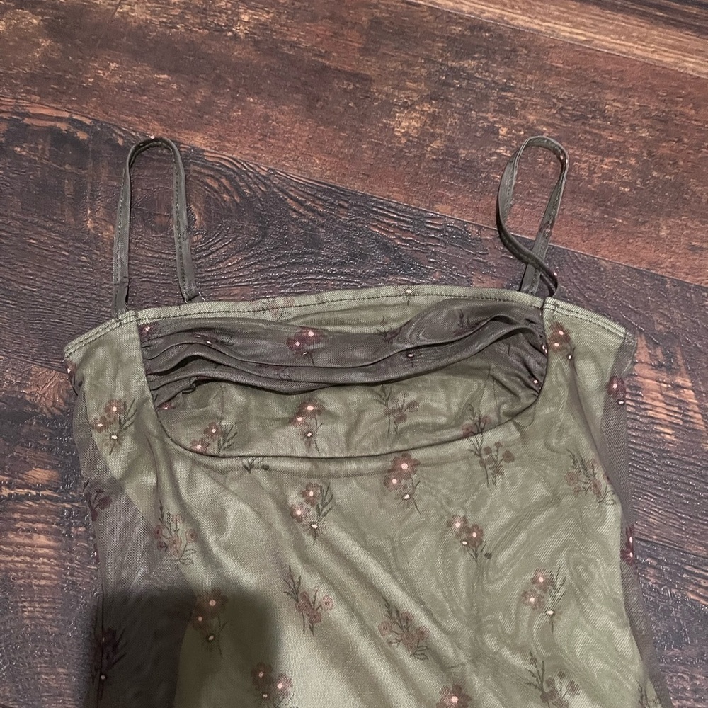 Cider Olive and Brown Strapless Dress - Picture 3 of 5